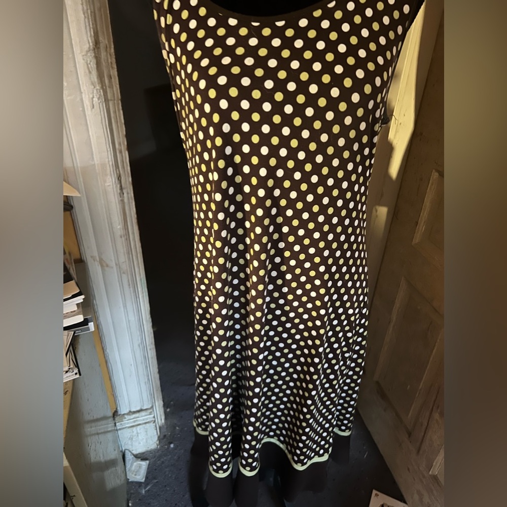 Studio I Brown and Green Sleeveless Dress